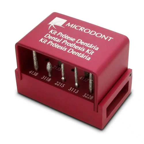 Fresario Metálico + Kit  12 Fresas P/Prótesis - Microdont