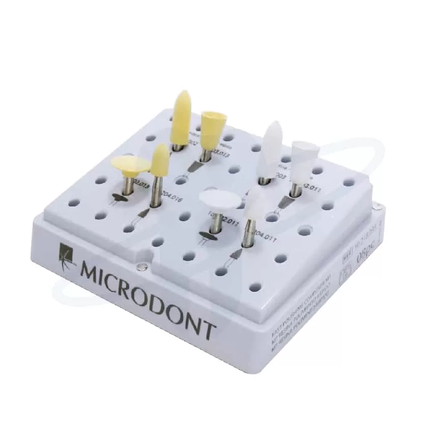 Kit 8 gomas de pulido rápido para resinas - Fresario ácrilico - Microdont