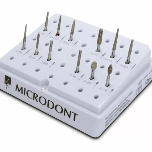 Fresario Acrílico + Set 12 Fresas Prótesis Fija Profesional - Microdont