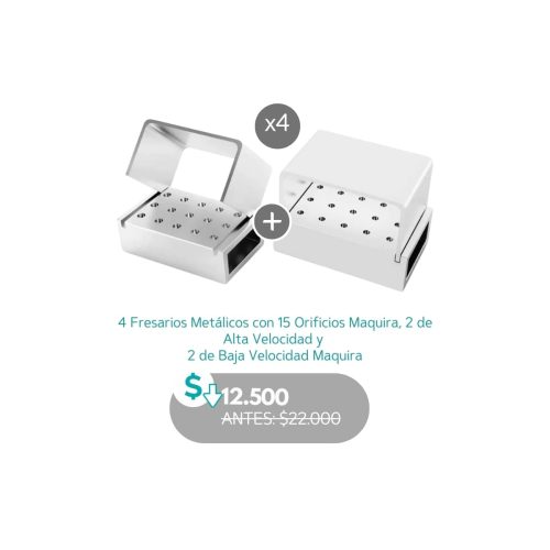 4 Fresarios Metálicos con 15 Orificios Maquira, 2 de Alta Velocidad y  2 de Baja Velocidad - Maquira